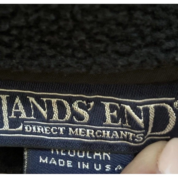 Lands' End Vest Unisex XXL Black Fleece Full Zip Pockets USA Outdoors Hiking - Picture 3 of 9